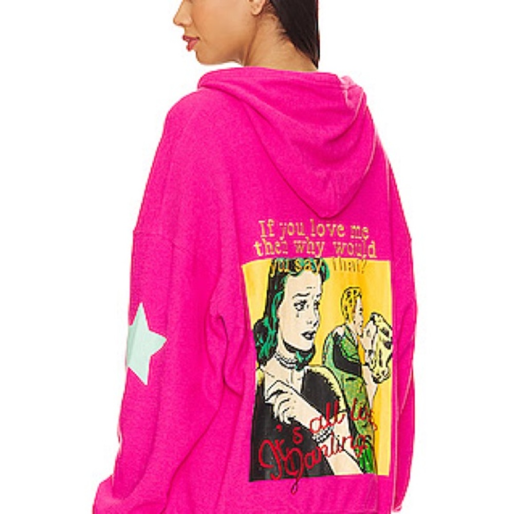 Boys lie	
Don't Say It Darling Zip-up Hoodie in Pink